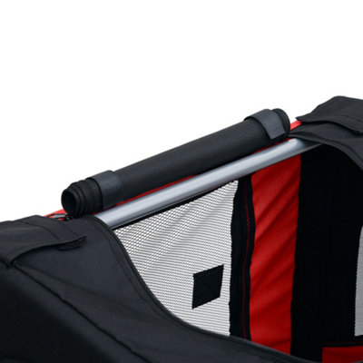 PawHut Pet Bicycle Trailer Dog Cat Bike Carrier Water Resistant Red Outdoor - 9