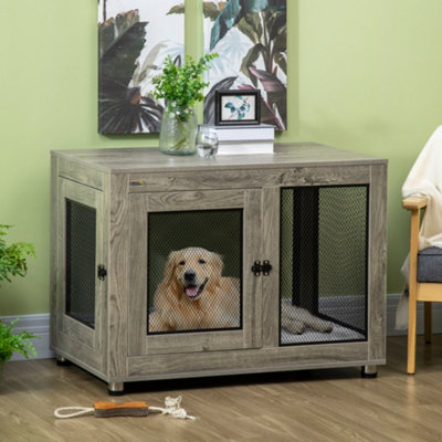 PawHut Pet Crate End Table w/ Soft Washable Cushion for Lage