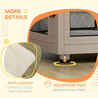 Photo inspiration: Visual Reference: Pawhut Pet Crate End Table W Soft Washable Cushion For