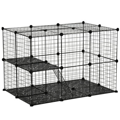 PawHut Pet Playpen DIY Small Animal Cage for Kitten Bunny