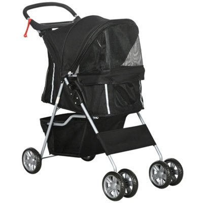 PawHut Pet Stroller Carrier Foldable Deluxe Jogger Walk Travel Dog