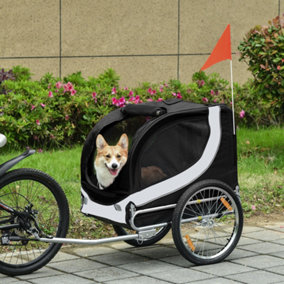 PawHut Pet Stroller Dog Folding Bike Cargo Trailer Carrier Bicycle Black