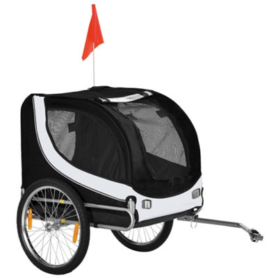 PawHut Pet Stroller Dog Folding Bike Cargo Trailer Carrier Bicycle Black