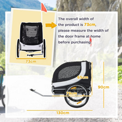 PawHut Pet Stroller Dog Folding Bike Cargo Trailer Carrier Bicycle Black - 3