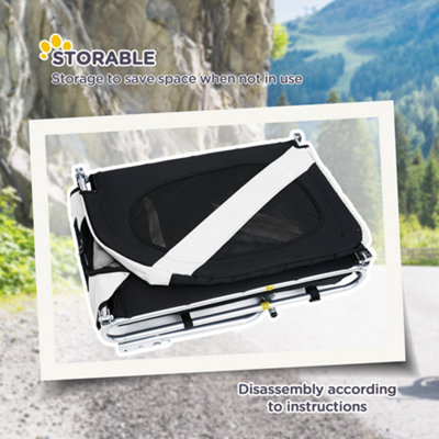 PawHut Pet Stroller Dog Folding Bike Cargo Trailer Carrier Bicycle Black - 7