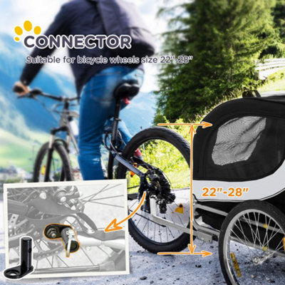 PawHut Pet Stroller Dog Folding Bike Cargo Trailer Carrier Bicycle Black - 4