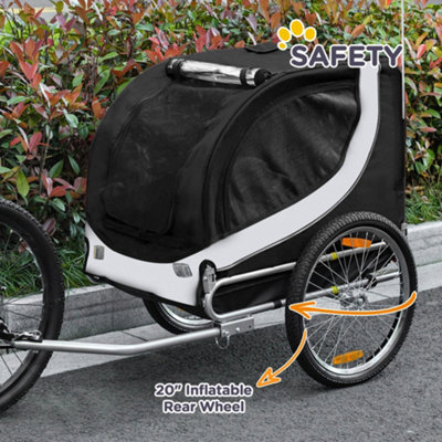 PawHut Pet Stroller Dog Folding Bike Cargo Trailer Carrier Bicycle Black - 5