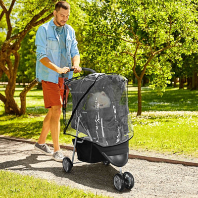 3 wheel stroller rain hot sale cover