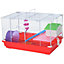 PawHut Portable 2 Storey Hamster Cage Small Pet Animal Cage Double Layers w/ Exercise Wheel Water Bottle Dishes