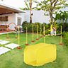 Pawhut Portable Pet Agility Training Obstacle Set for Dogs w/ Adjustable High Jumping Pole, Jumping Ring, Turnstile poles, Tunnel