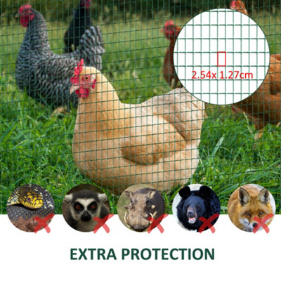 915mm x 30m Galvanised Welded Wire Mesh Roll Poultry Netting for Chicken  Rabbits Run Small Animals Outdoor Garden Farm Decorative Fence on OnBuy