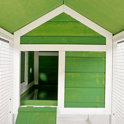 PawHut Rabbit Hutch, Guinea Pig Hutch 2 Tiers Outdoor w/Tray & Ramp, Green