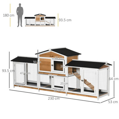 Side by side store double rabbit hutch