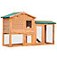 PawHut Rabbit Hutch Outdoor, Guinea Pig Hutch, Wooden Bunny Cage, Small Animal House with Pull Out Tray, Rabbit Run