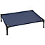PawHut Raised Dog Bed Cat Elevated Lifted Portable Camping w/ Metal Frame Blue (Medium)