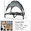PawHut Raised Dog Bed Waterproof Elevated Pet Cot with Breathable Mesh UV Protection Canopy Grey, for Large Dogs, 92 x 76 x 90cm
