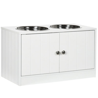 Dog bowl stand store with food storage