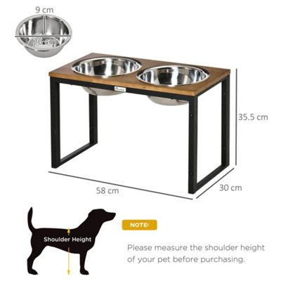 Dog bowl best sale stand height