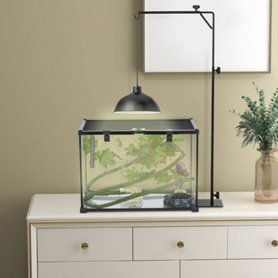 PawHut Reptile Lamp Stand 86 129Hcm Adjustable Lamp Holder w Base Hook
