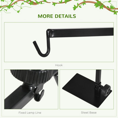 PawHut Reptile Lamp Stand, Adjustable Lamp Holder with Hook Hanging Base