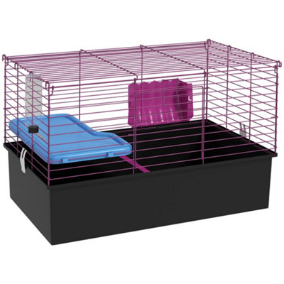 PawHut Small Animal Cage, Rabbit Guinea Pig Hutch, Pet Playhouse