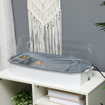 PawHut Turtle Tank for Turtles, Terrapin, Small Reptiles - White Price Comparisons | Compare The Build