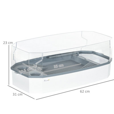 PawHut Turtle Tank for Turtles, Terrapin, Small Reptiles - White