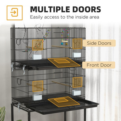Fresh Look at Pawhut Two Tier Bird Cage On Wheels W Stand For