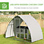 PawHut Walk-In Chicken Run with Cover, for 4-6 Chickens, 3 x 1.9 x 2.2m