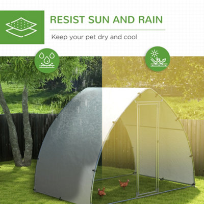 PawHut Walk-In Chicken Run with Cover, for 4-6 Chickens, 3 x 1.9 x 2.2m
