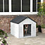 PawHut Weather-Resistant Dog House, Puppy Shelter for Large Dogs - Grey