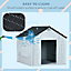 PawHut Weather-Resistant Dog House, Puppy Shelter for Medium Dogs - Grey