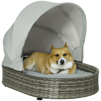 Dog bed outlet and canopy