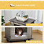 PawHut Wicker Dog House, Rattan Pet Bed, Cat House, End Table Furniture, with Soft Cushion, Adjustable Feet, for X-Small Dogs