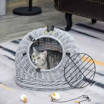 Wicker cat best sale basket carrier