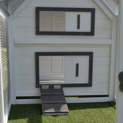 PawHut Wood Chicken Coop Pet Poultry Hen House Backyard with Nesting Box Ramp Run - 8