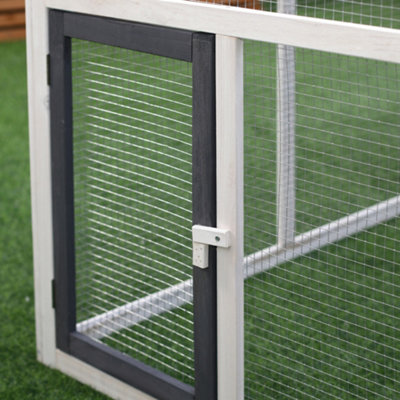 PawHut Wood Chicken Coop Pet Poultry Hen House Backyard with Nesting Box Ramp Run - 9