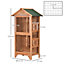 PawHut Wooden Bird Aviary Outdoor Bird Cage for Finch, Canary w/ Removable Tray, Asphalt Roof - Orange