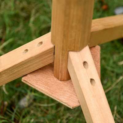 PawHut Wooden Bird Feeder Stand for Garden Backyard Decorative Pre-cut Natural - 9