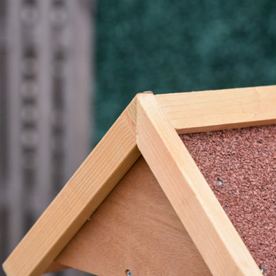 PawHut Wooden Bird Feeder w/ Cross-shaped Support Feet Weather Resistant Roof - 7