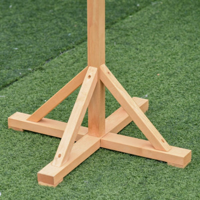 PawHut Wooden Bird Feeder w/ Cross-shaped Support Feet Weather Resistant Roof - 9