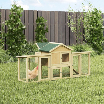 Pawhut Wooden Chicken Coop Hen House with Nesting Box Run
