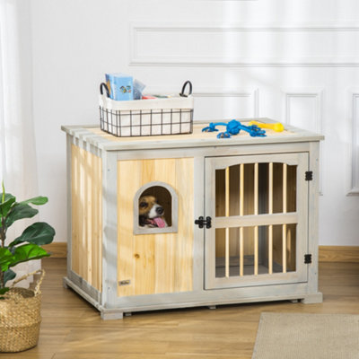 PawHut dog house indoor & medium-large outdoor wooden plastic dog