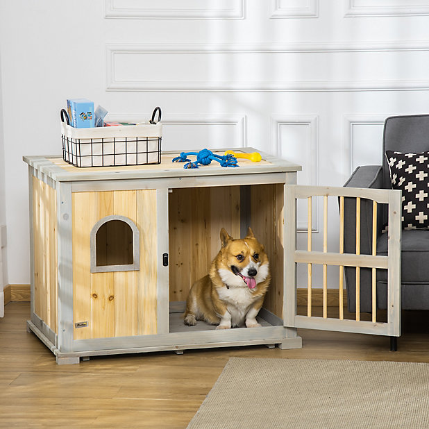 Dog house store with lockable door Dog house store with lockable door
