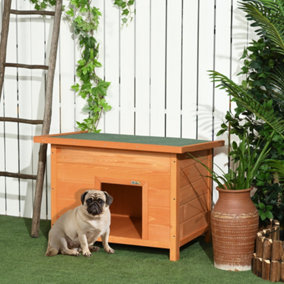 PawHut Wooden Dog Kennel Elevated Dog Pet House w/ Open Top 82W x 58D x 58H cm
