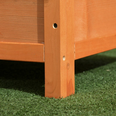PawHut Wooden Dog Kennel Elevated Dog Pet House w/ Open Top 82W x 58D x 58H cm - 5