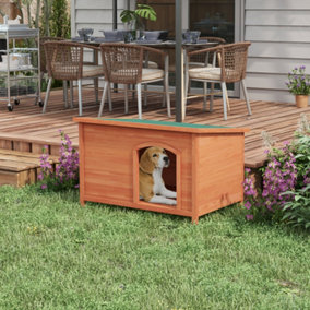 PawHut  Wooden Dog Kennel with Removable Floor, Openable Roof