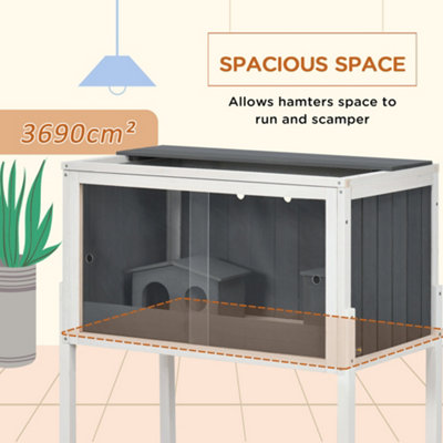Photo inspiration: Picture Idea: Pawhut Wooden Hamster Cage For Dwarf Hamsters Gerbils Rutin Chicken