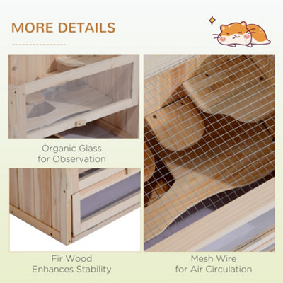 Pawhut fir wood hamster hot sale cage