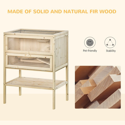 Photo inspiration: Visual Reference: Pawhut Wooden Hamster Cage W Storage Shelf Openable Top For